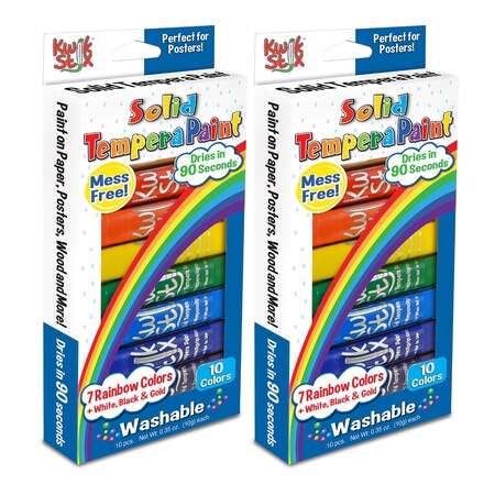 Kwik Stix Tempera Paint Sticks, Rainbow Colors, 20PK TPG-699